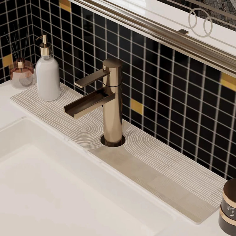 Ivy Bronx 4 Pieces Japandi Light Khaki Diatom Mud Non-Slip Bath Mat ...